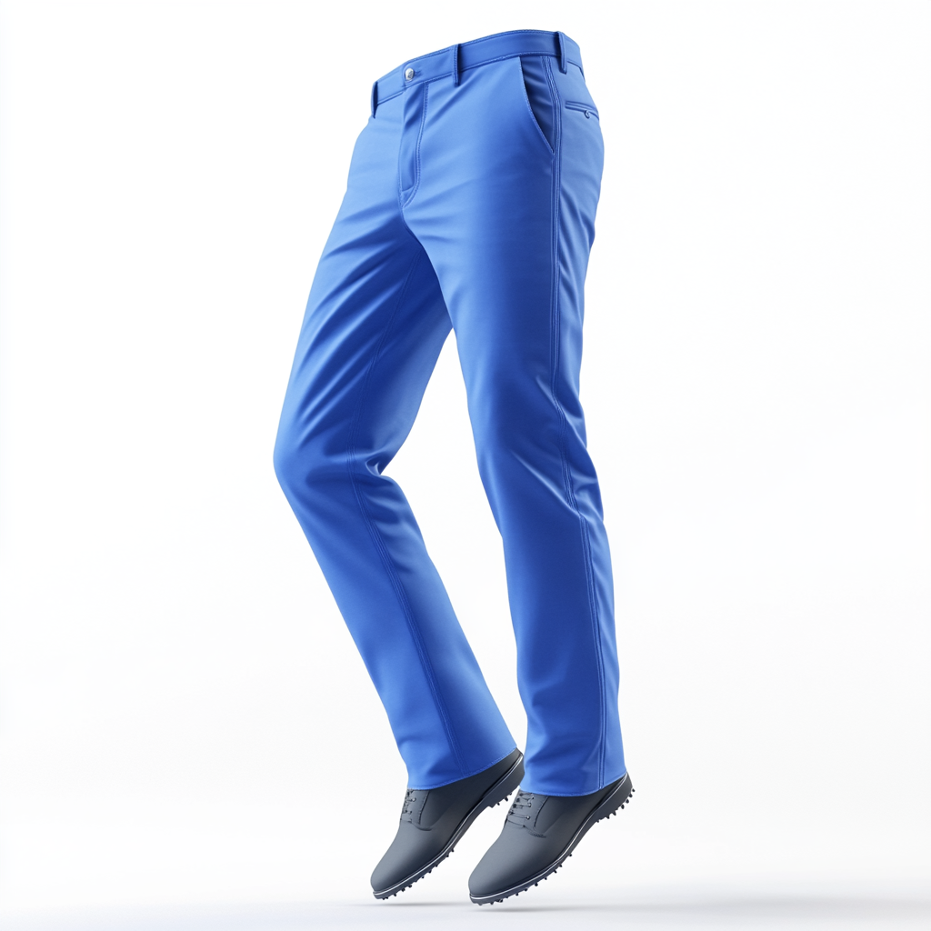 Blue berry 3D golf pants floating in air.