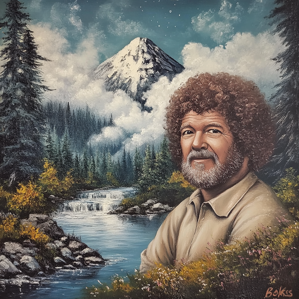 Bob Ross Wet on Wet Oil Painting Tutorial