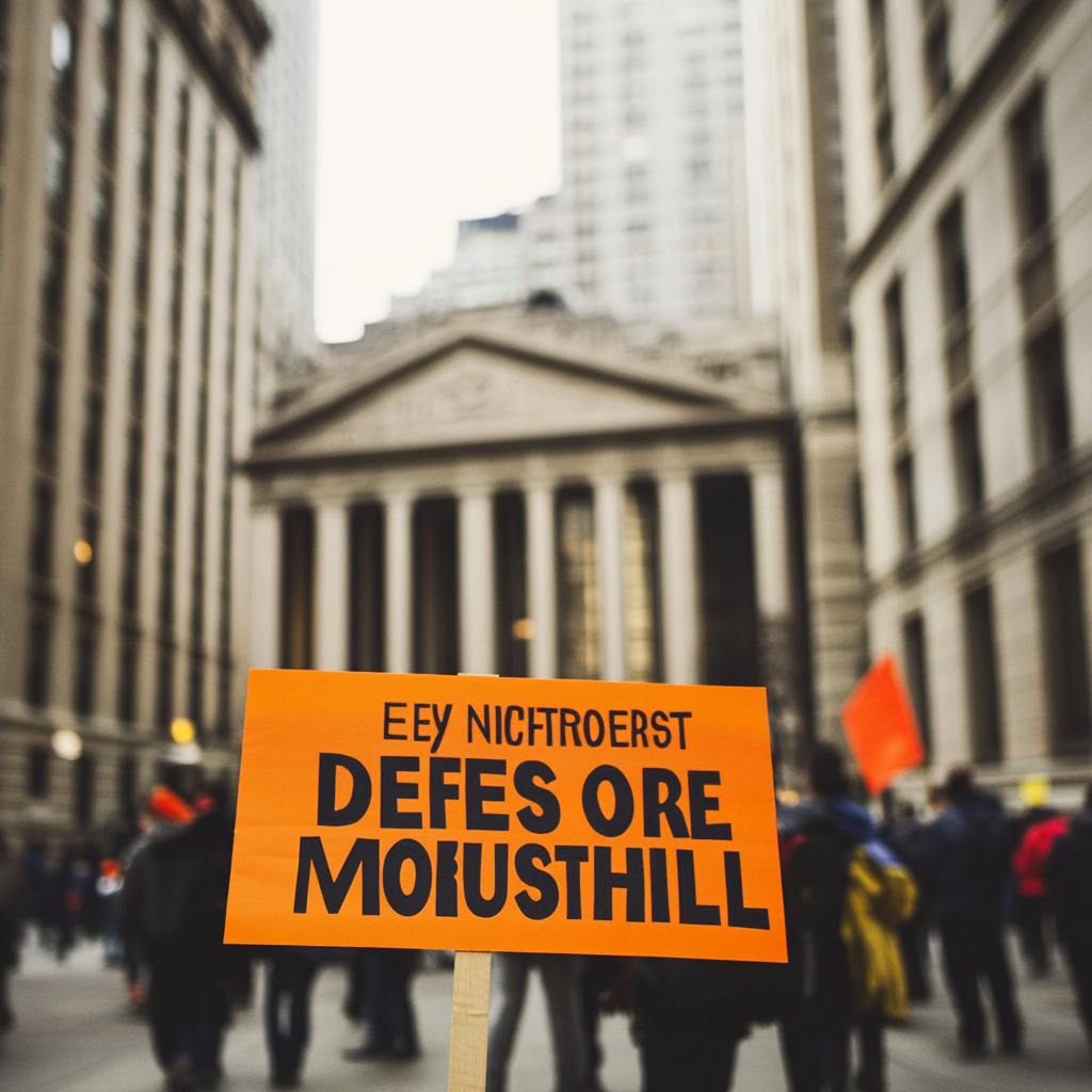 Bold, eye-catching rally sign for NYC Hall