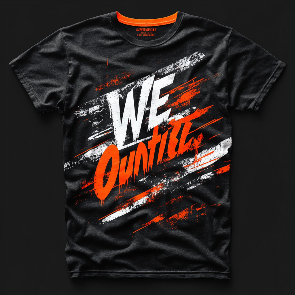 Bold Streetwear T-Shirt Design: We Outside Logo Rugged Look