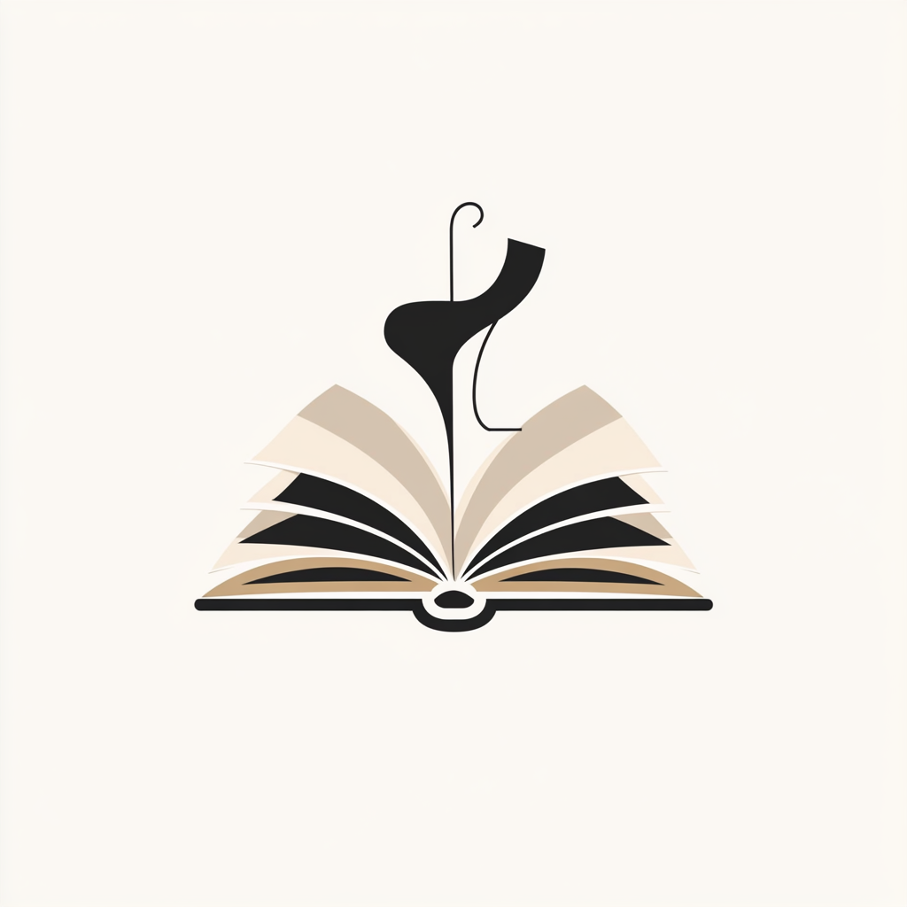 Book and fashion combine in elegant logo design.