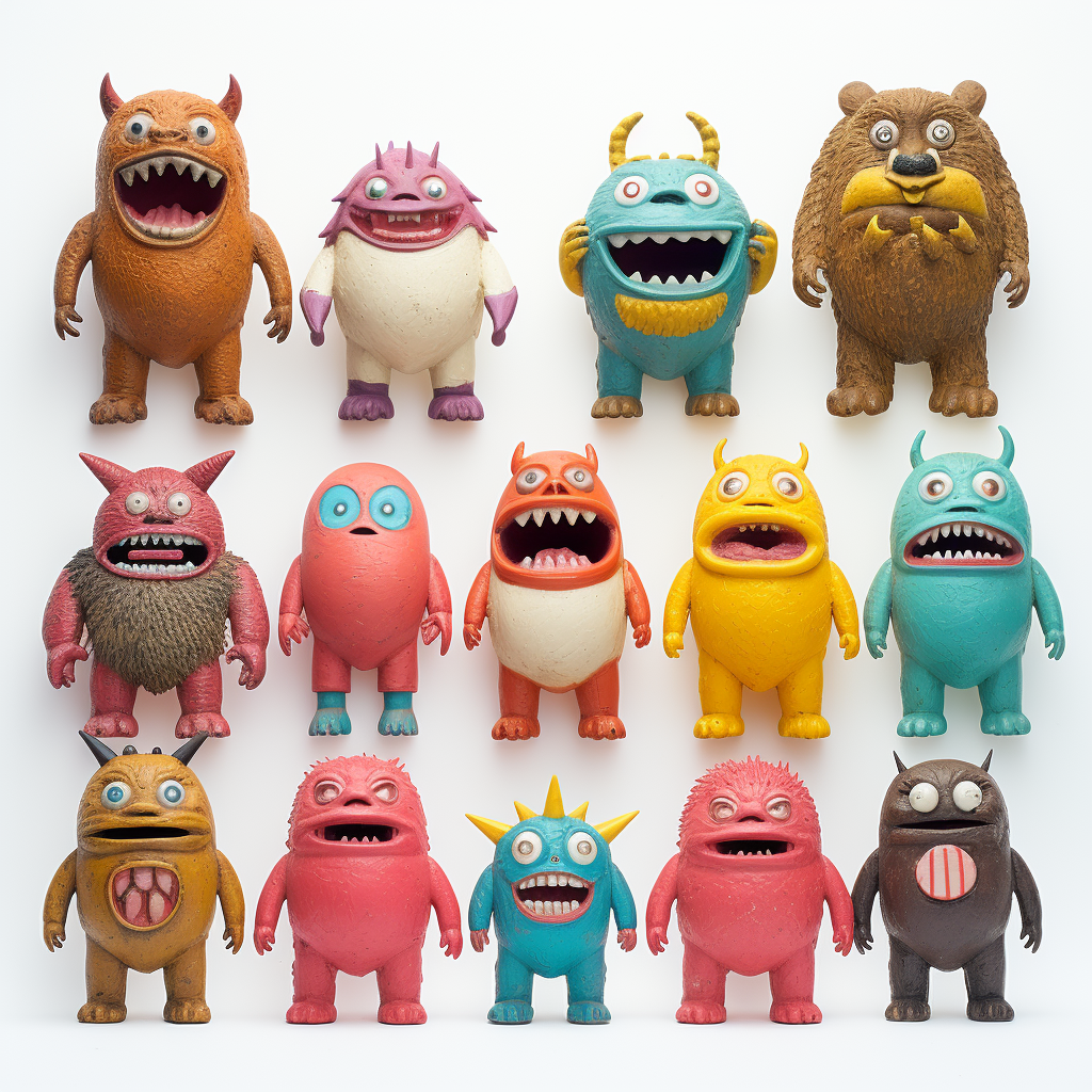 Bootleg toy monster characters from 1960s Japan toy collection