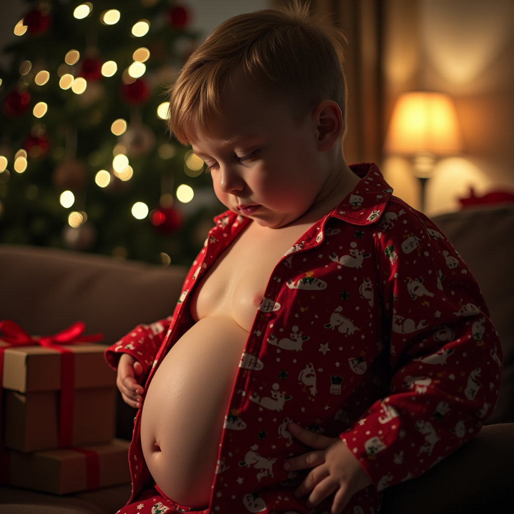 Boy Drinking Weight Gain Milk on Christmas Night