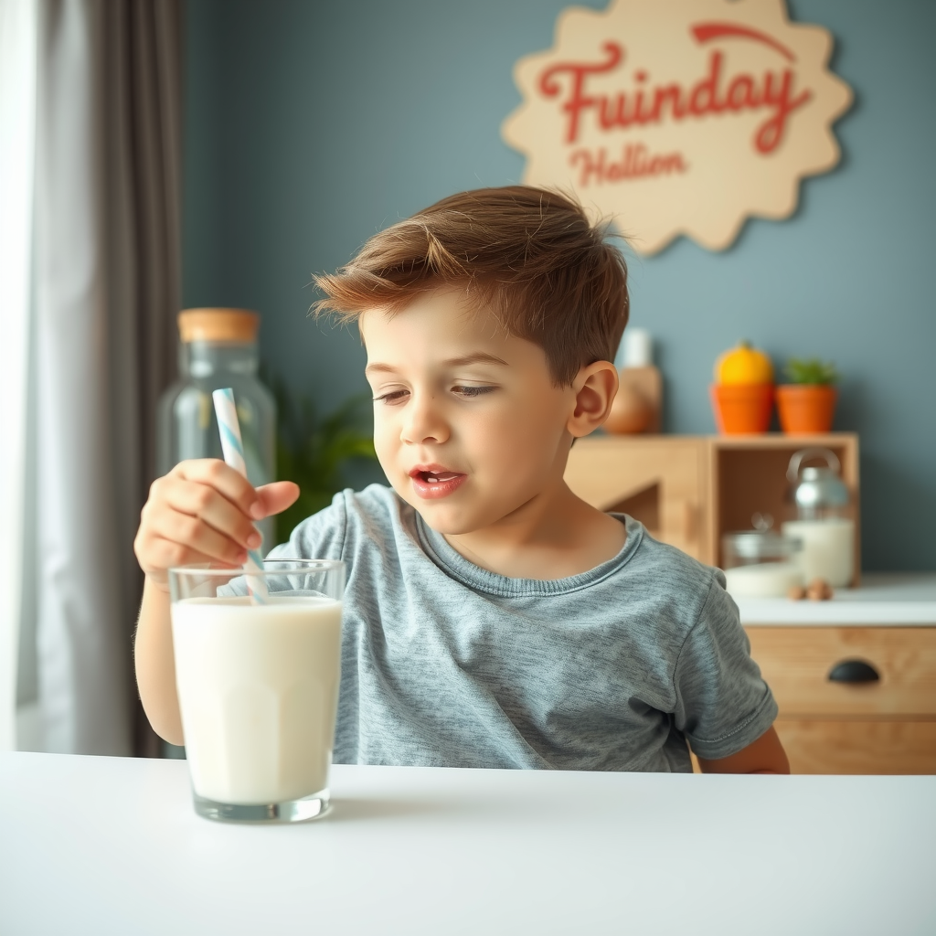 Boy Drinking Weight Gain Shake Gets Fat Belly