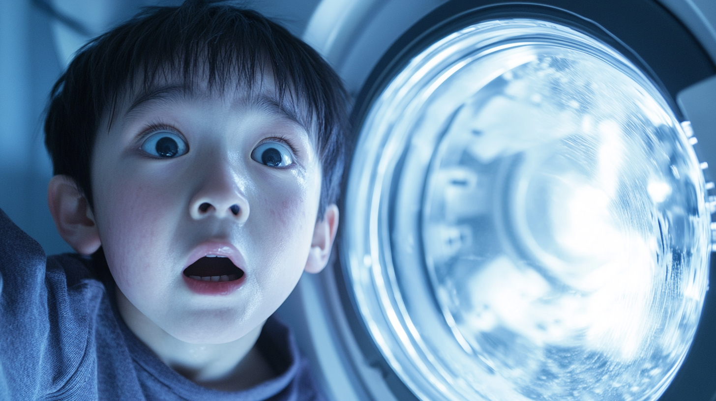 Boy Watches Washing Machine Spin, Gets Dizzy.