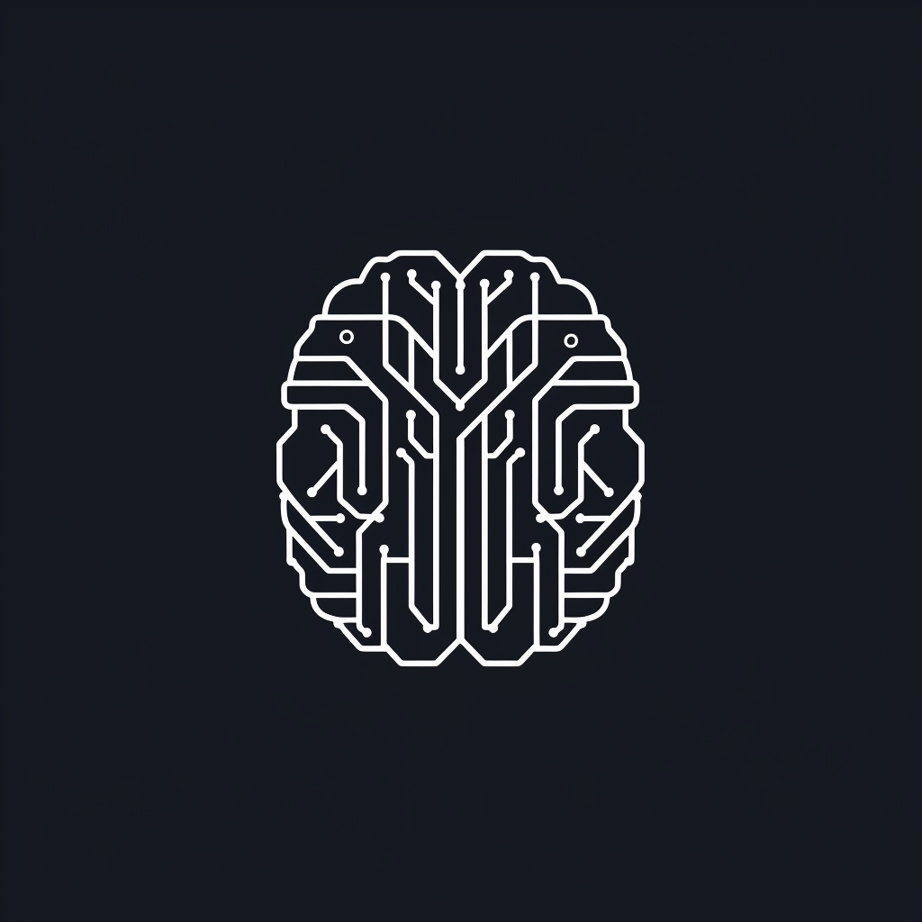 Brain circuit logo with M letter for tech company