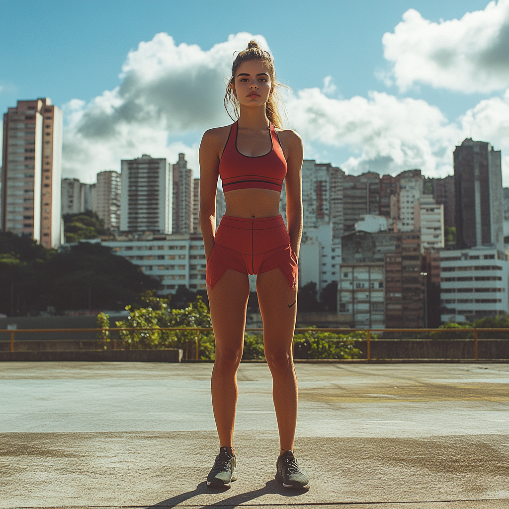 Brazilian model poses in sporty outfit for Vogue