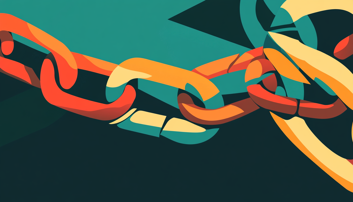 Vector Illustration of Breaking Chain Links in Bright Colors