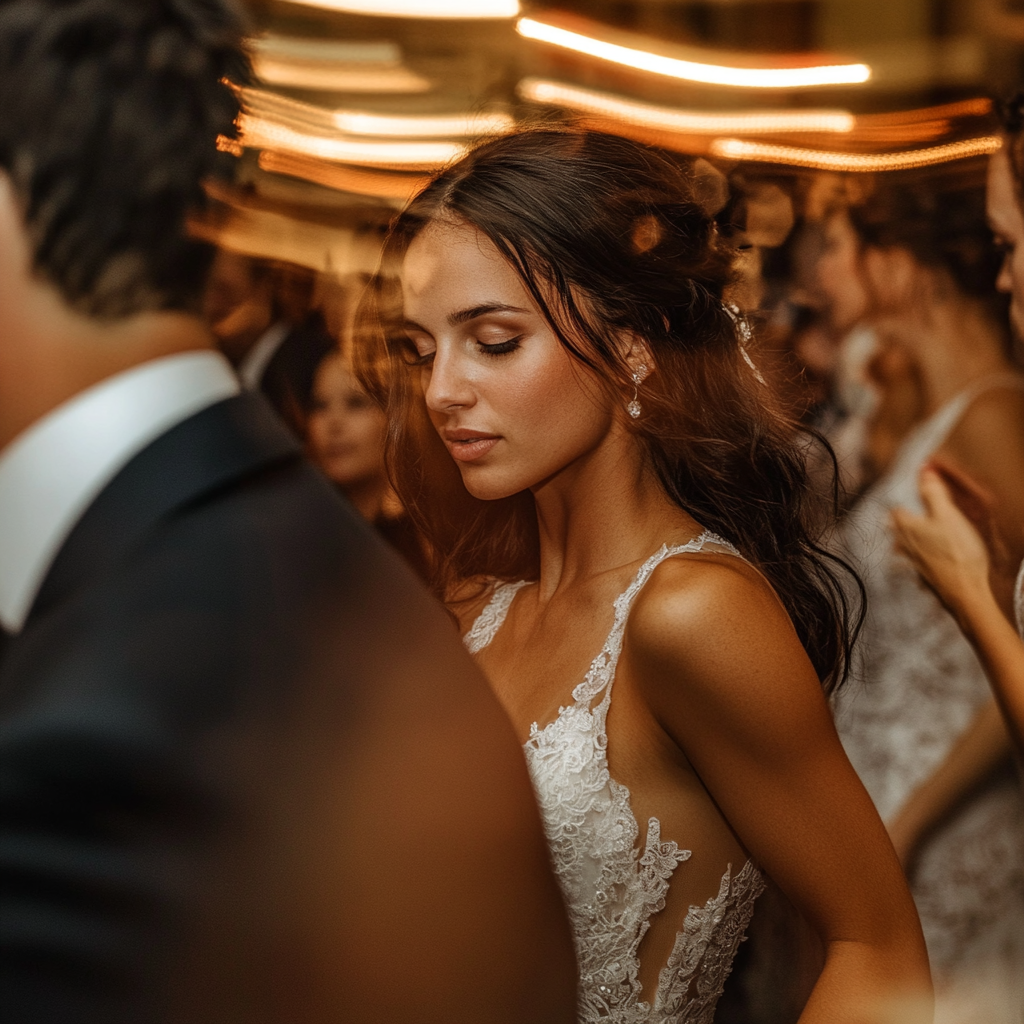 Bride and Groom share first dance at reception.