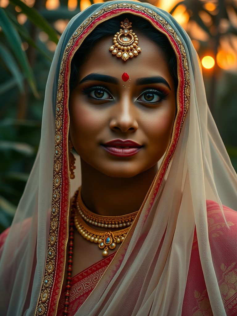 Bride of Hanuman in South Indian Jungle at Sunset