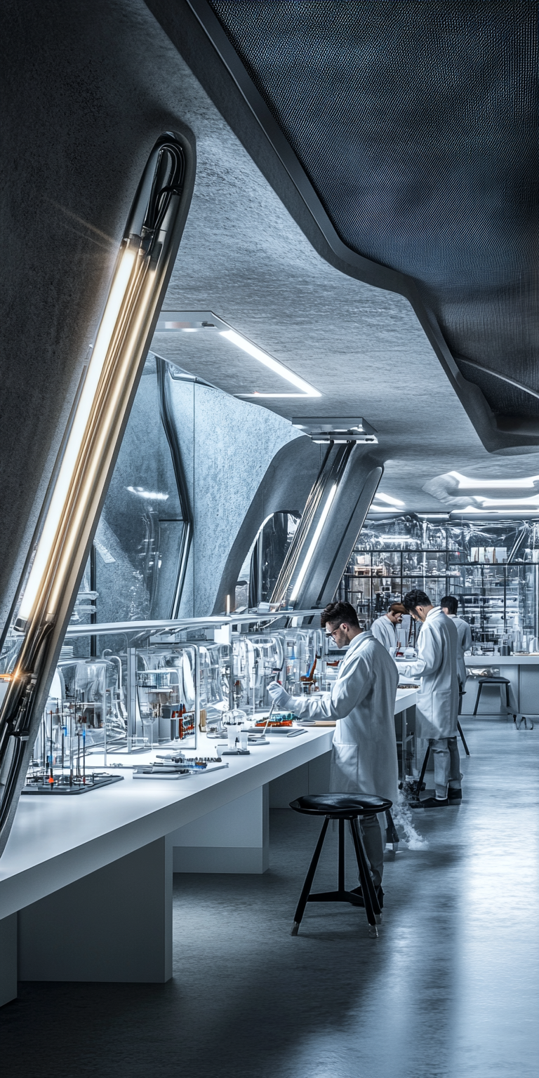 Bright interior photo of high-tech geoscience laboratory.