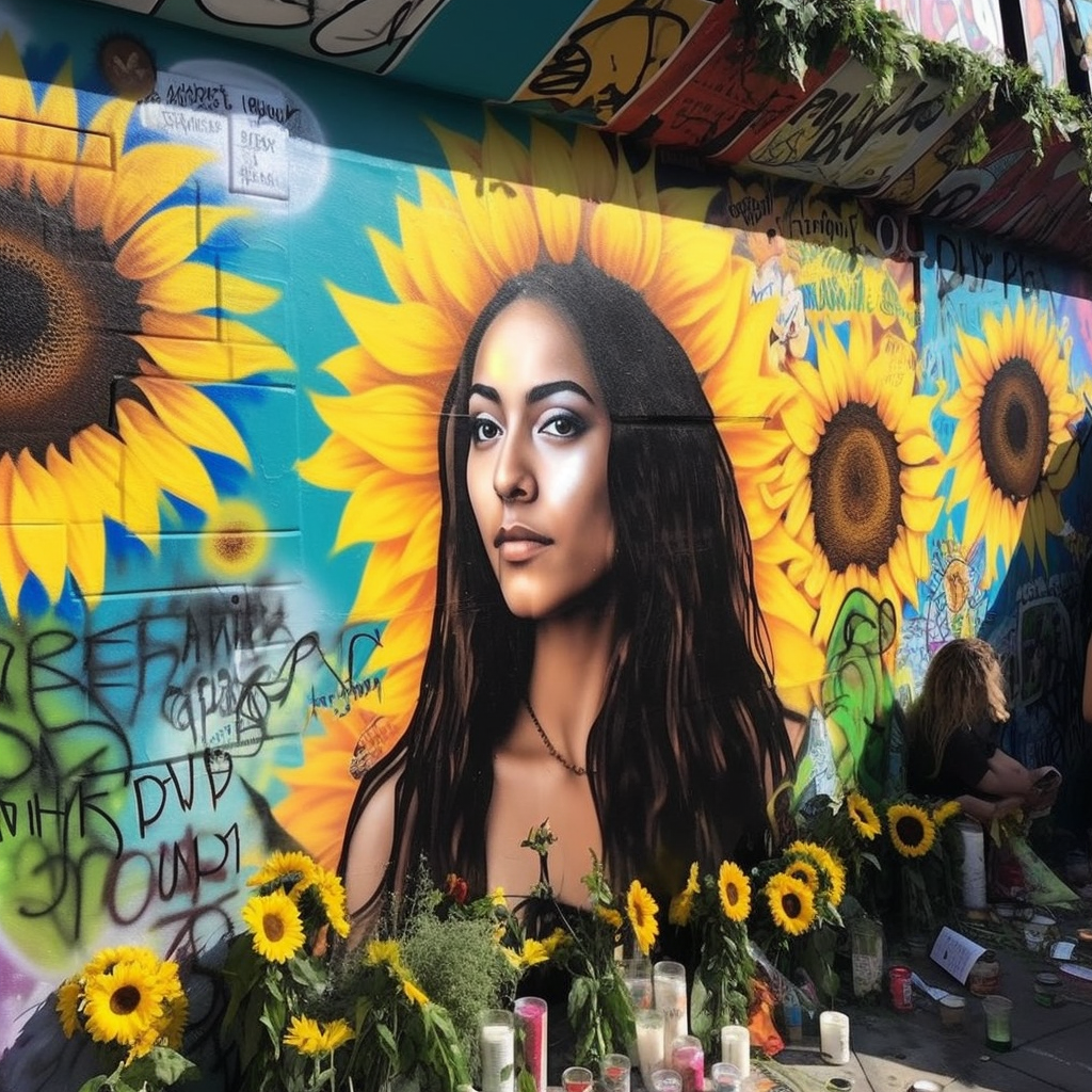 Bright smiley wall in memory of young woman