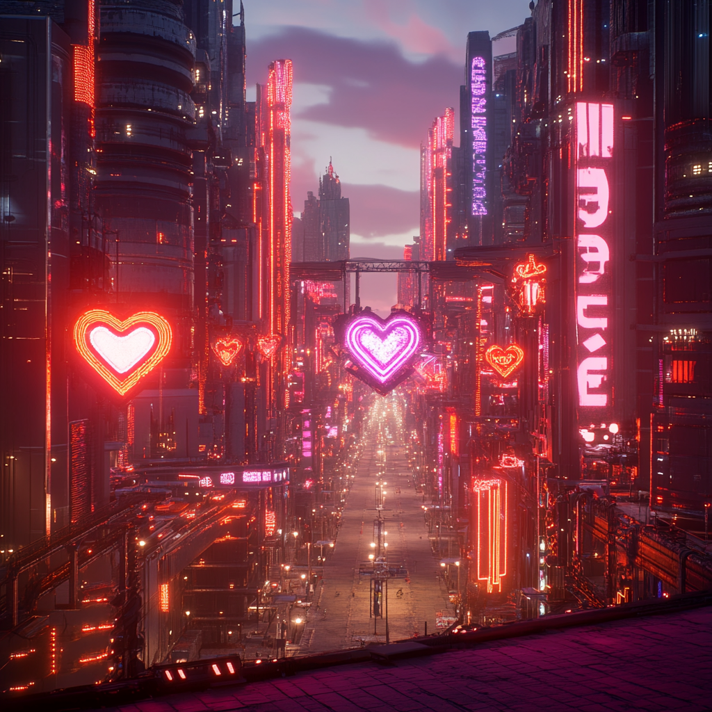 Broken Heart City at Night: A Neon Dream