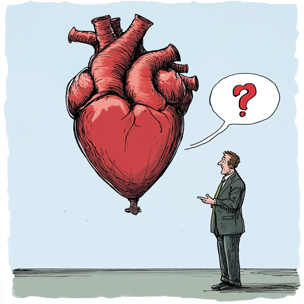 Bureaucrat and Human Heart Cartoon Conversation with Love symbol