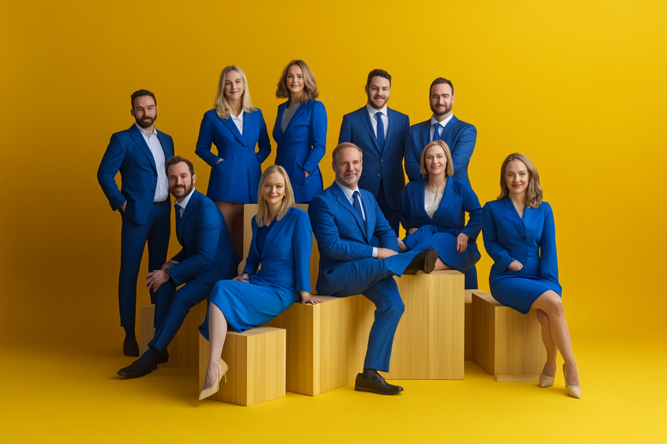 Business Group Photo with Unique poses in Studio