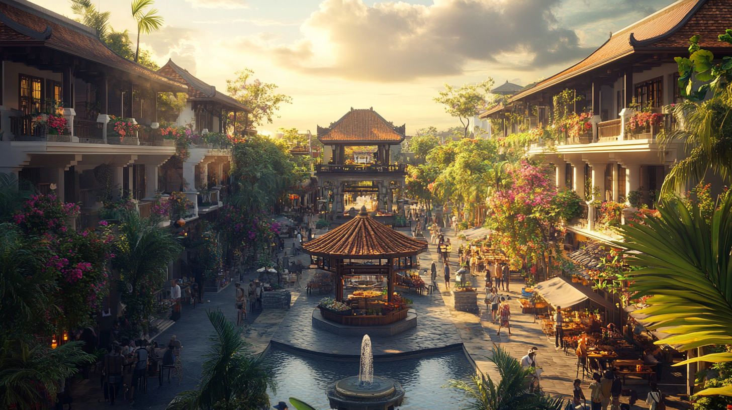 Busy 3-Story Mall with Modern Bali Design