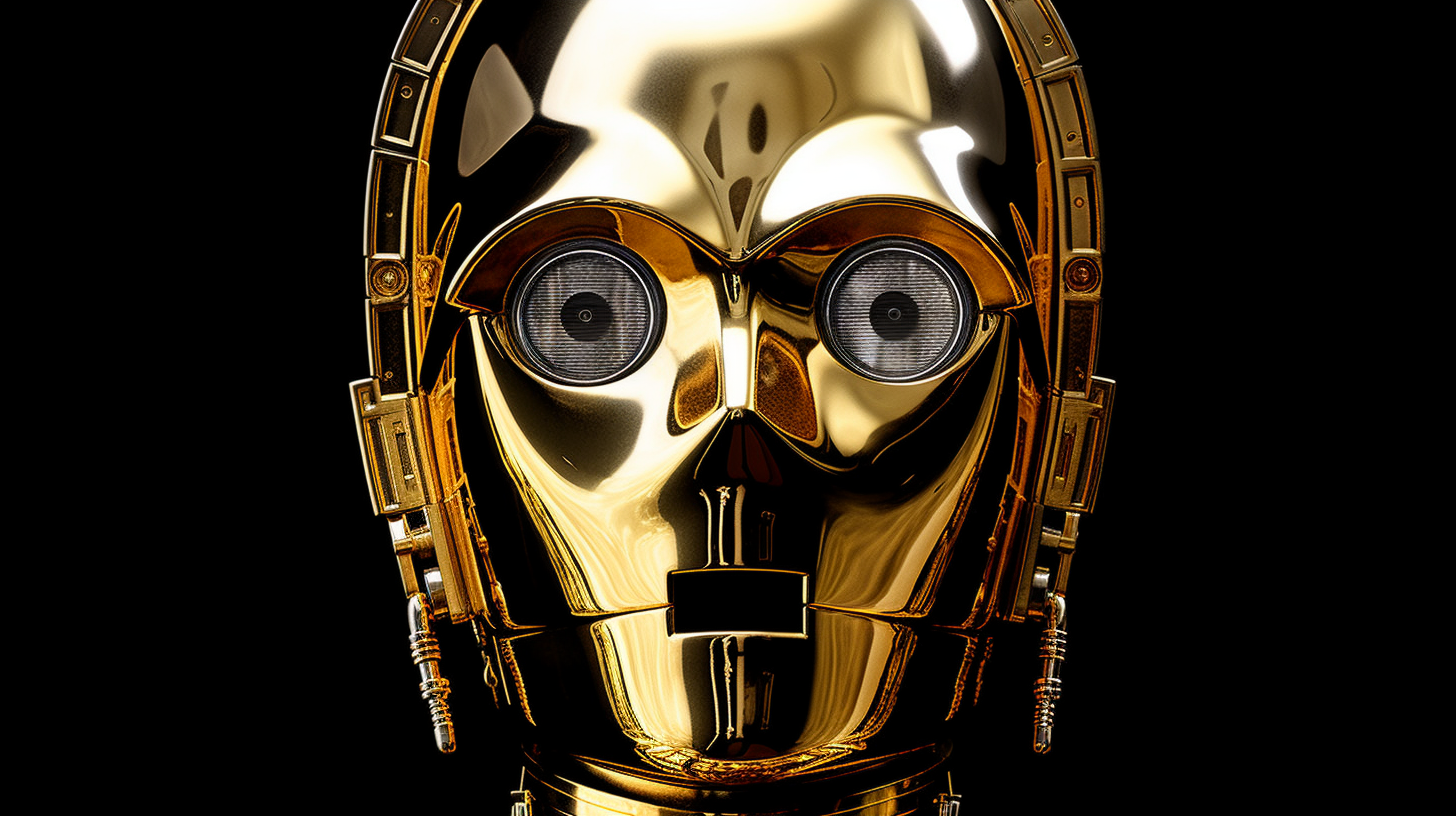 C-3PO: Golden Robot with Expressive Eyes