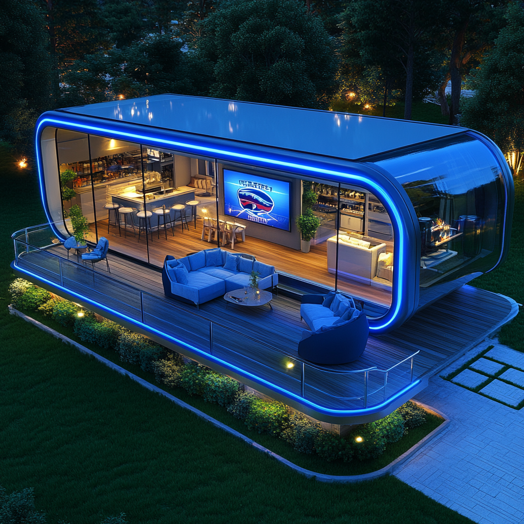 Camper pods with Dallas Cowboy theme, modern and spacious