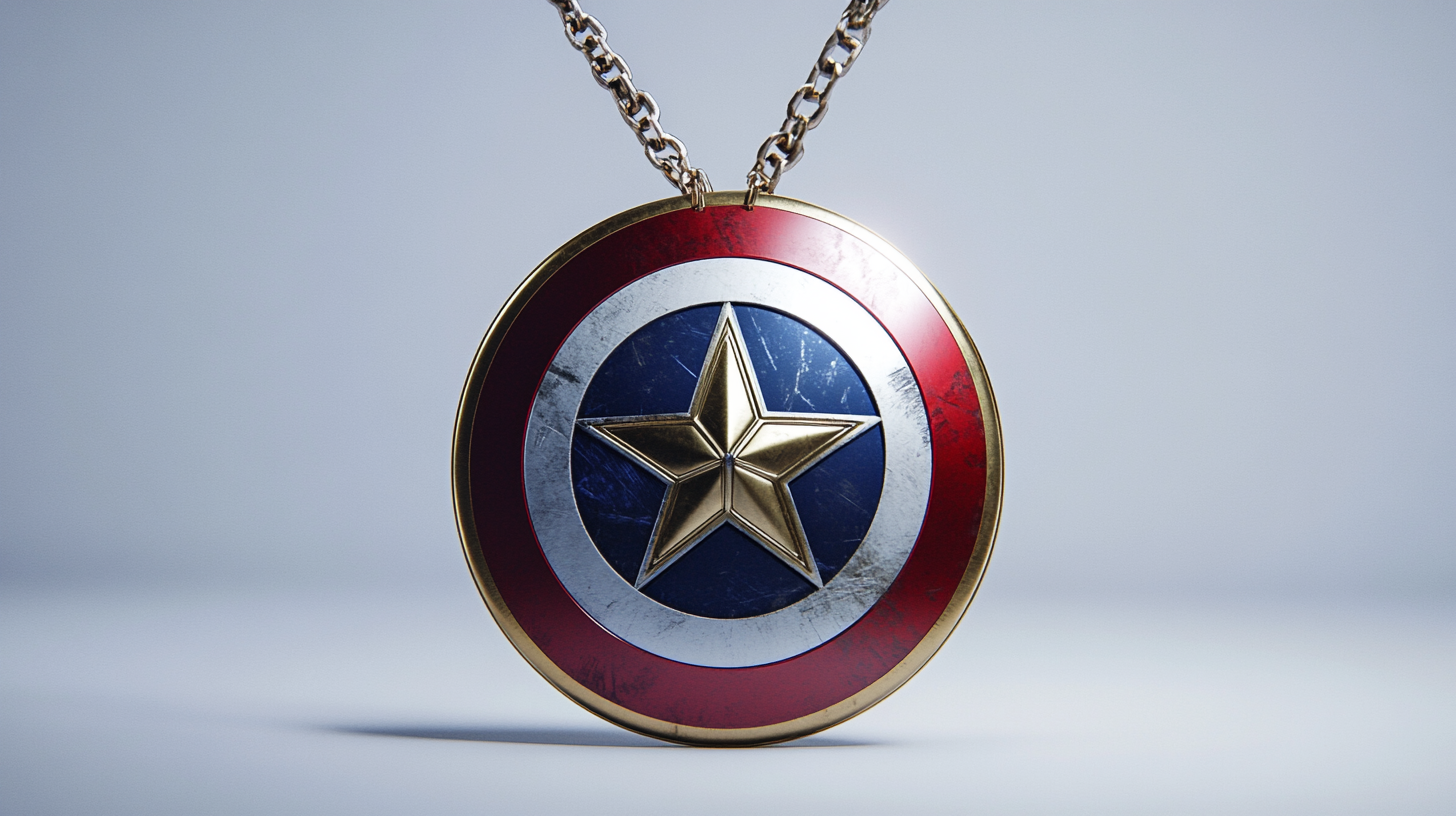 Captain America in Front of Frame with Shield