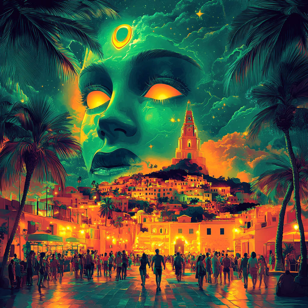 Captivating Ibiza Nightlife Deity Guides Vibrant Marketplace