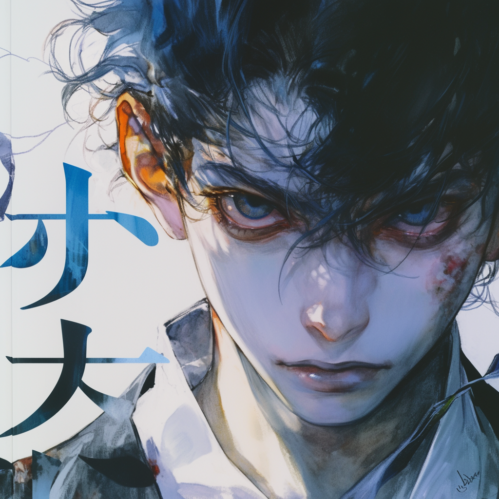 Captivating pencil and watercolor manga cover art with niji.