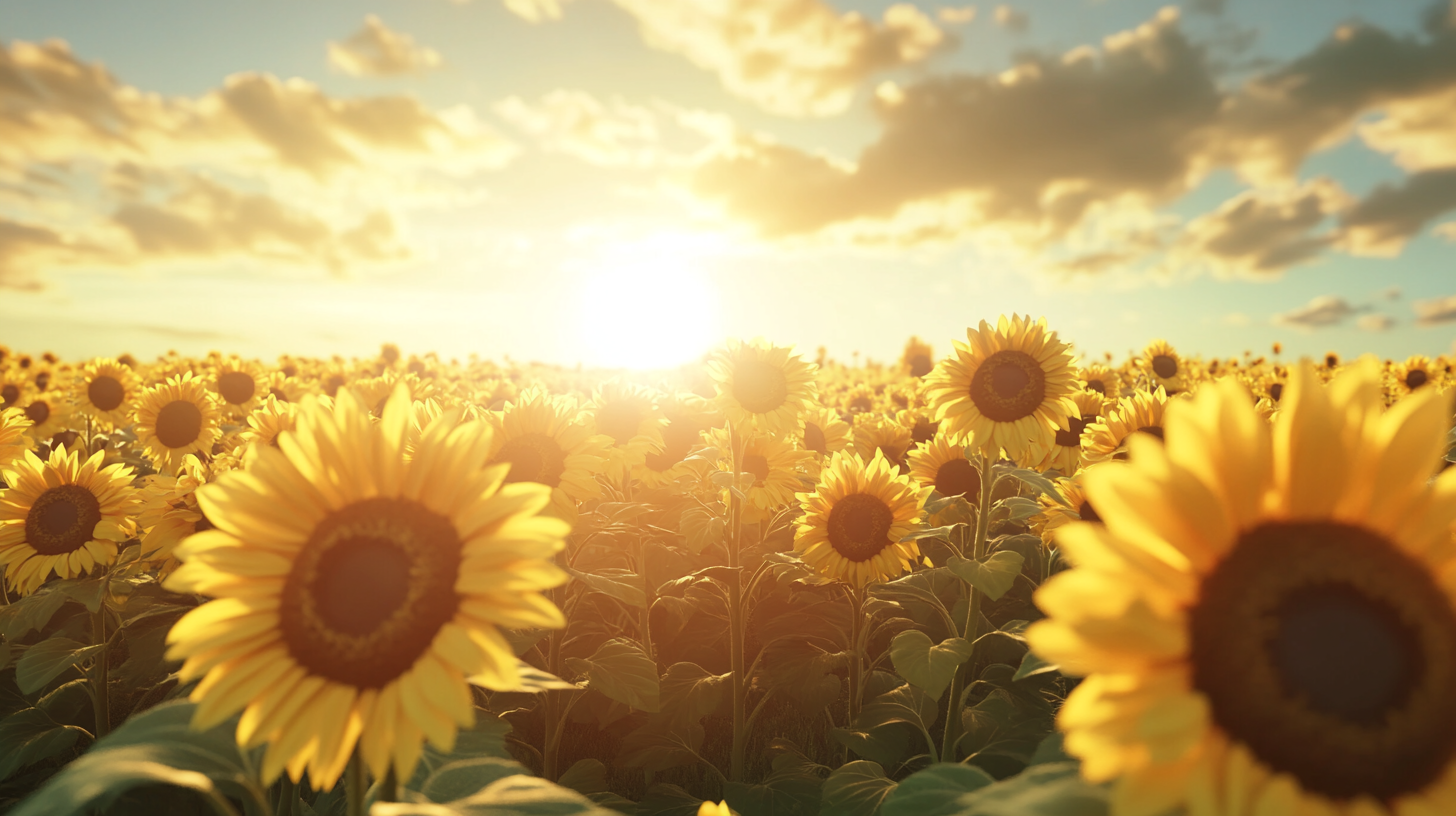 Captured vibrant sunflowers under the radiant sunlight.