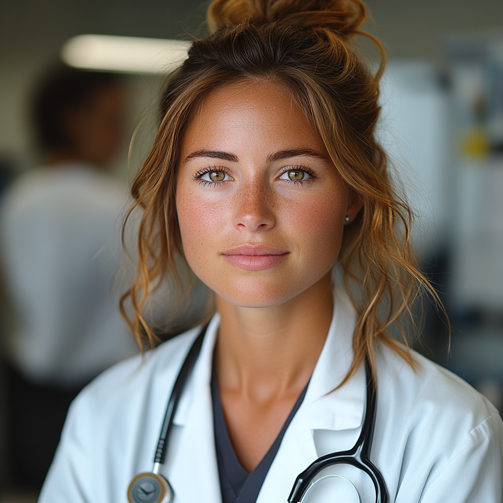 Caring Doctor Examines Patient in Bright Office