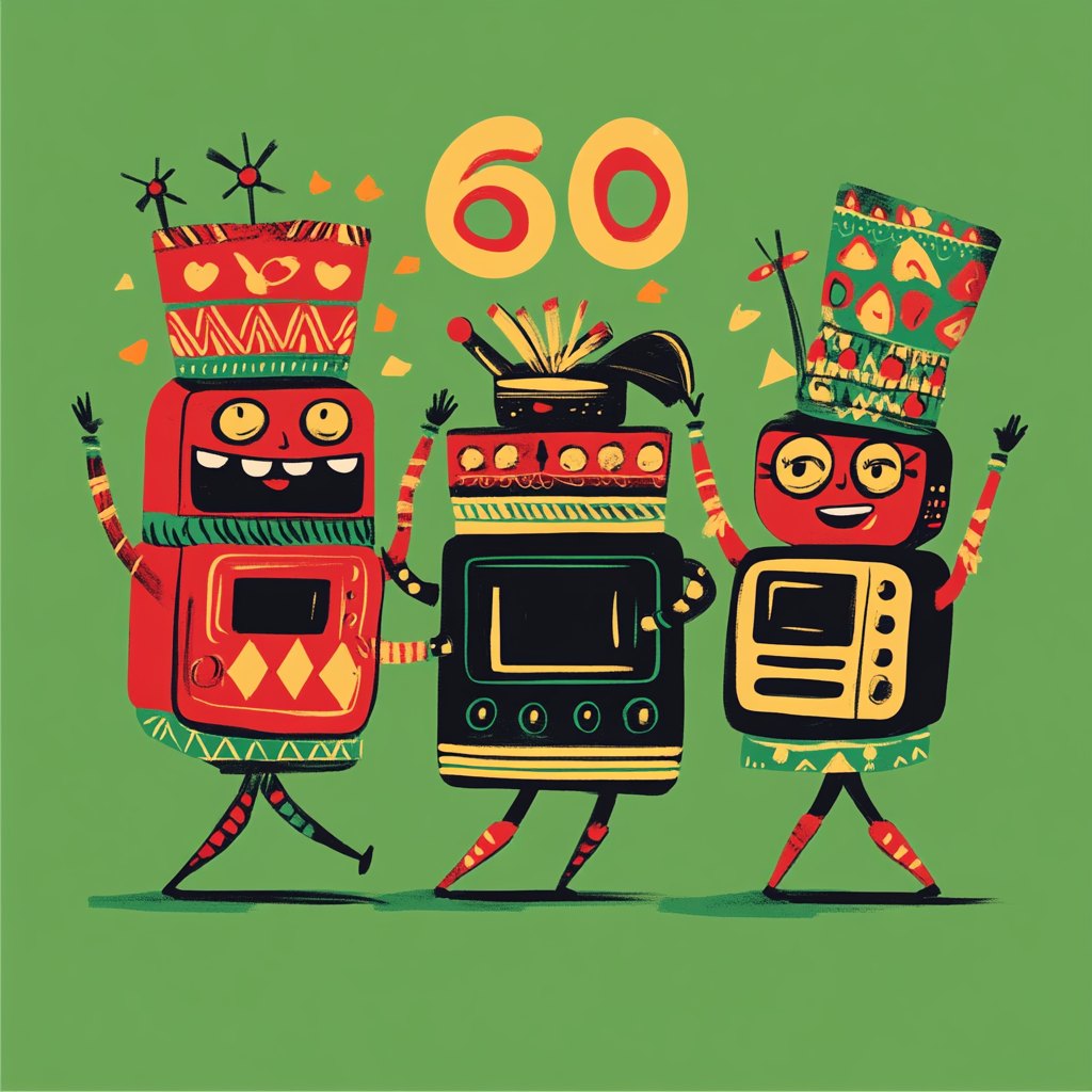 Cartoon Appliances Celebrating Zambia's 60th in Dance