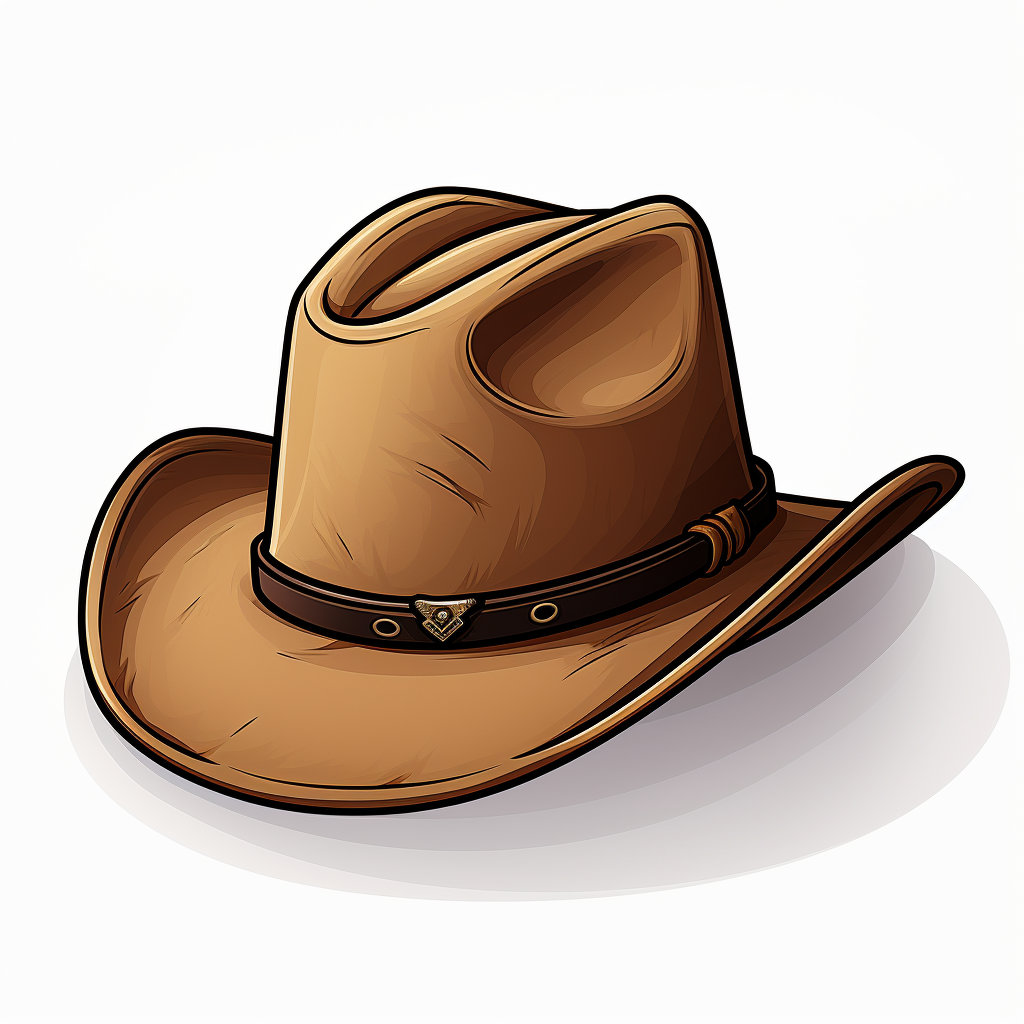 Colorful Cartoon Cowboy Hat on White Background