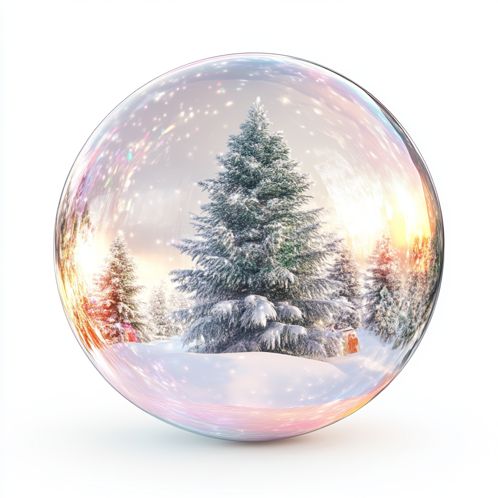 Cartoon Style Christmas Bubble with Glaring Edges