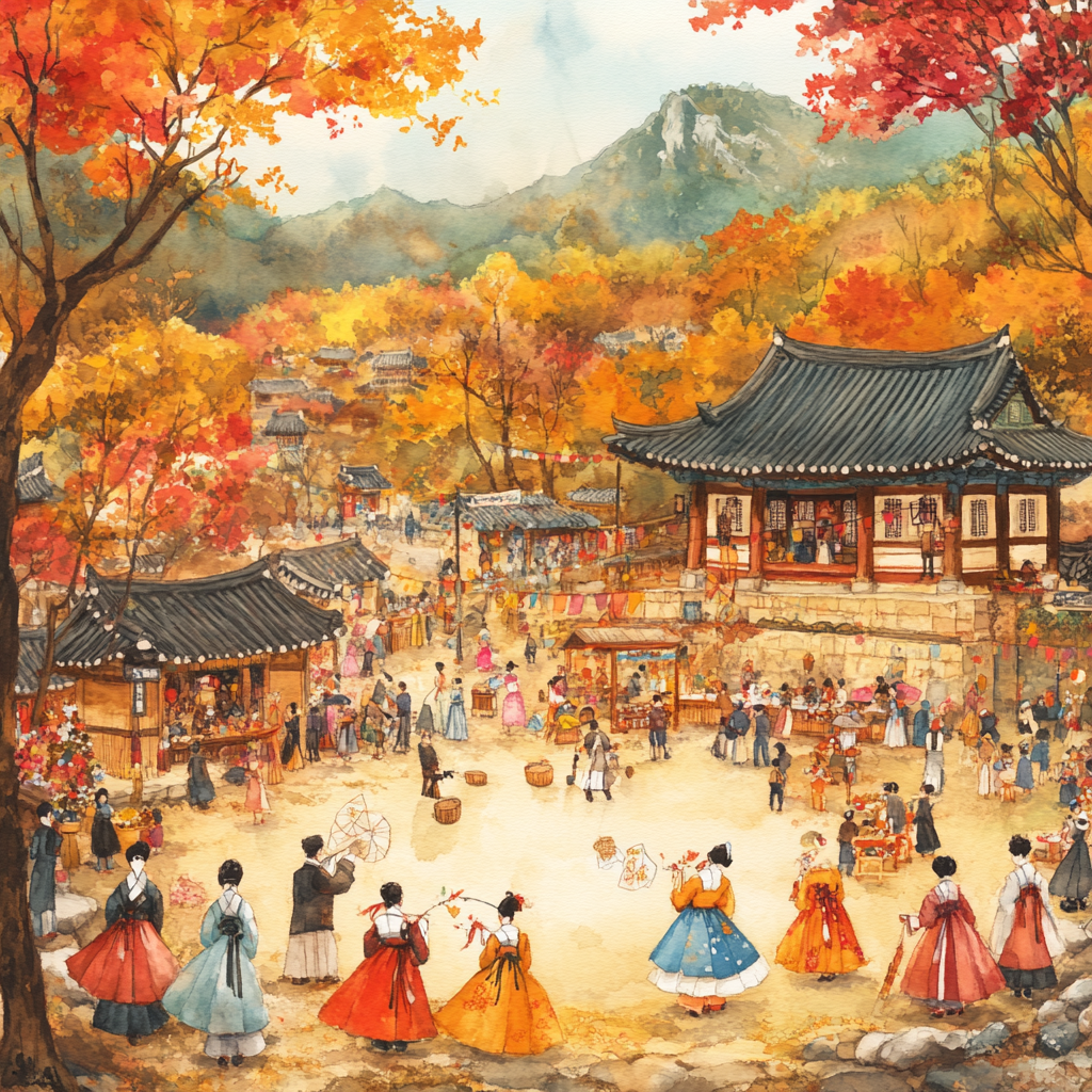 Celebrating Autumn Festival in Korea with Traditional Elements