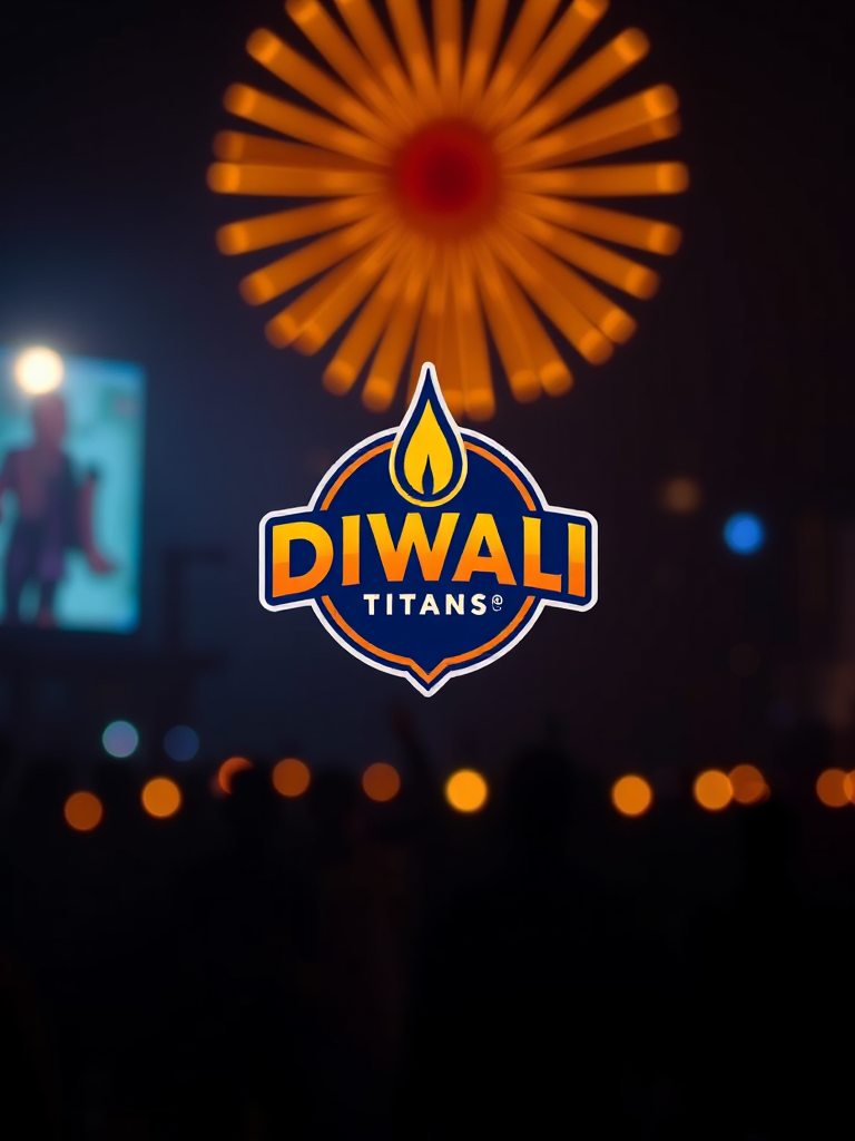 Celebrating Diwali with Victoria Titans logo.