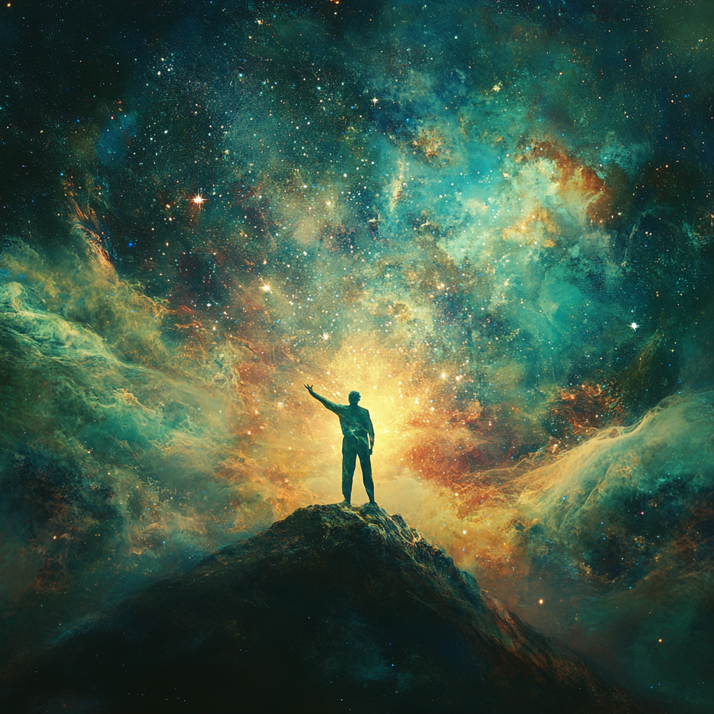 Celestial-themed album cover with cosmic colors and ethereal effects.