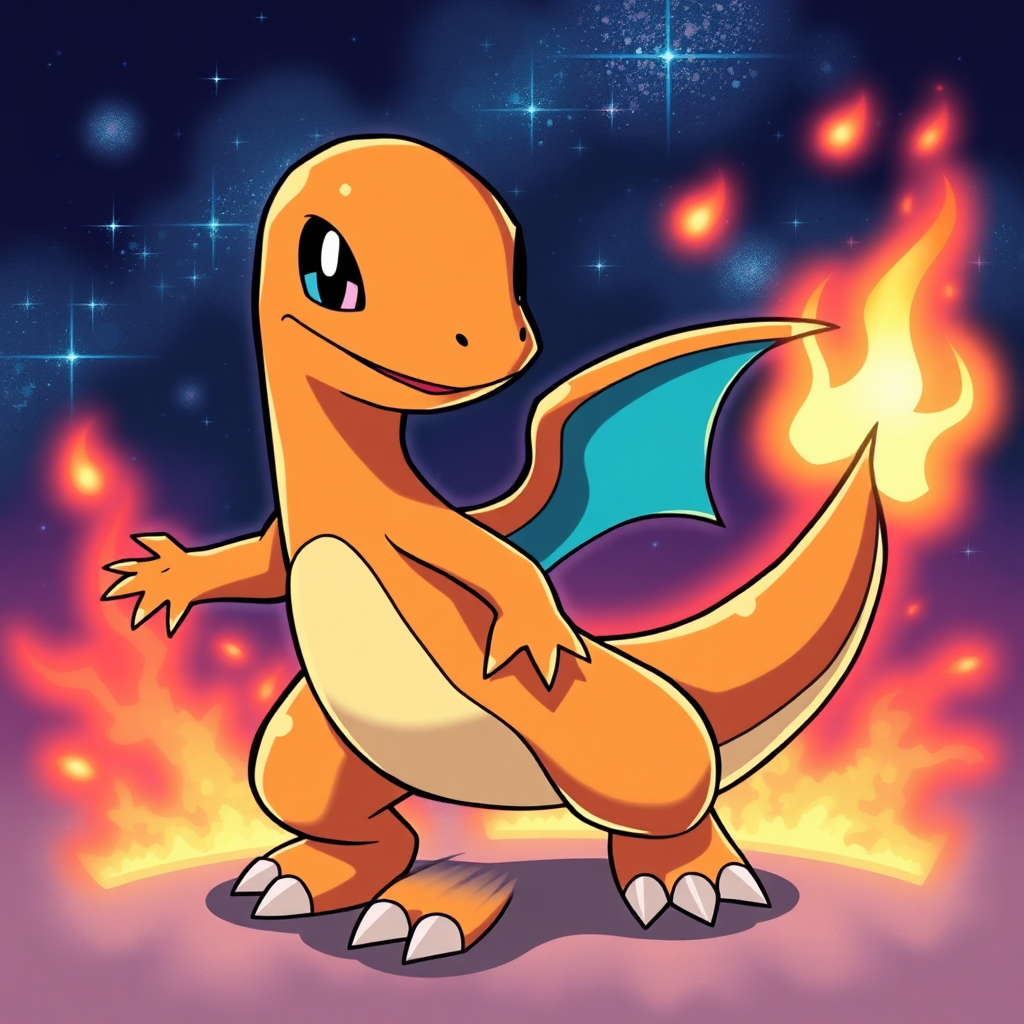 Charmander Pokemon Digimon Style Mashup