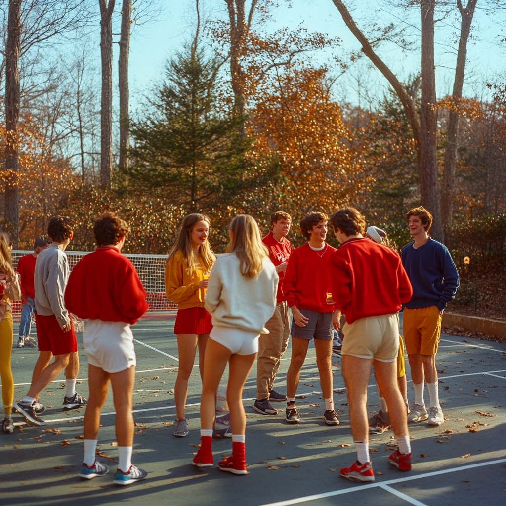 Cheerful Holiday Reunion at Coastal Pickleball Court