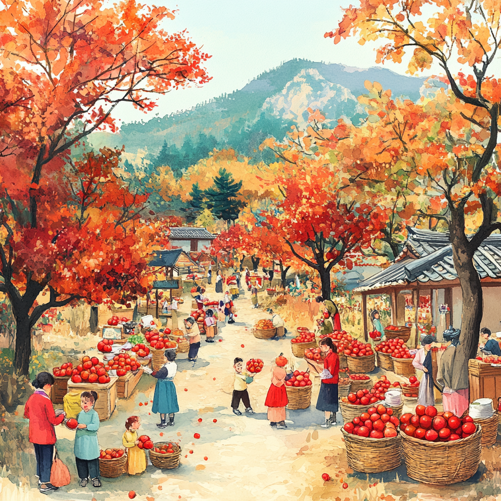 Cheerful autumn festival in Cheongsong, Korea