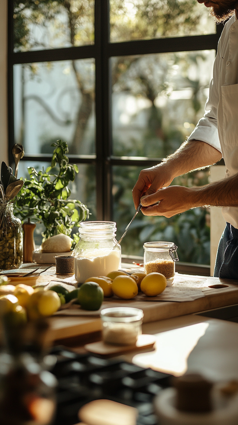 Chef Prepares Low-Calorie Dessert with Maltodextrin