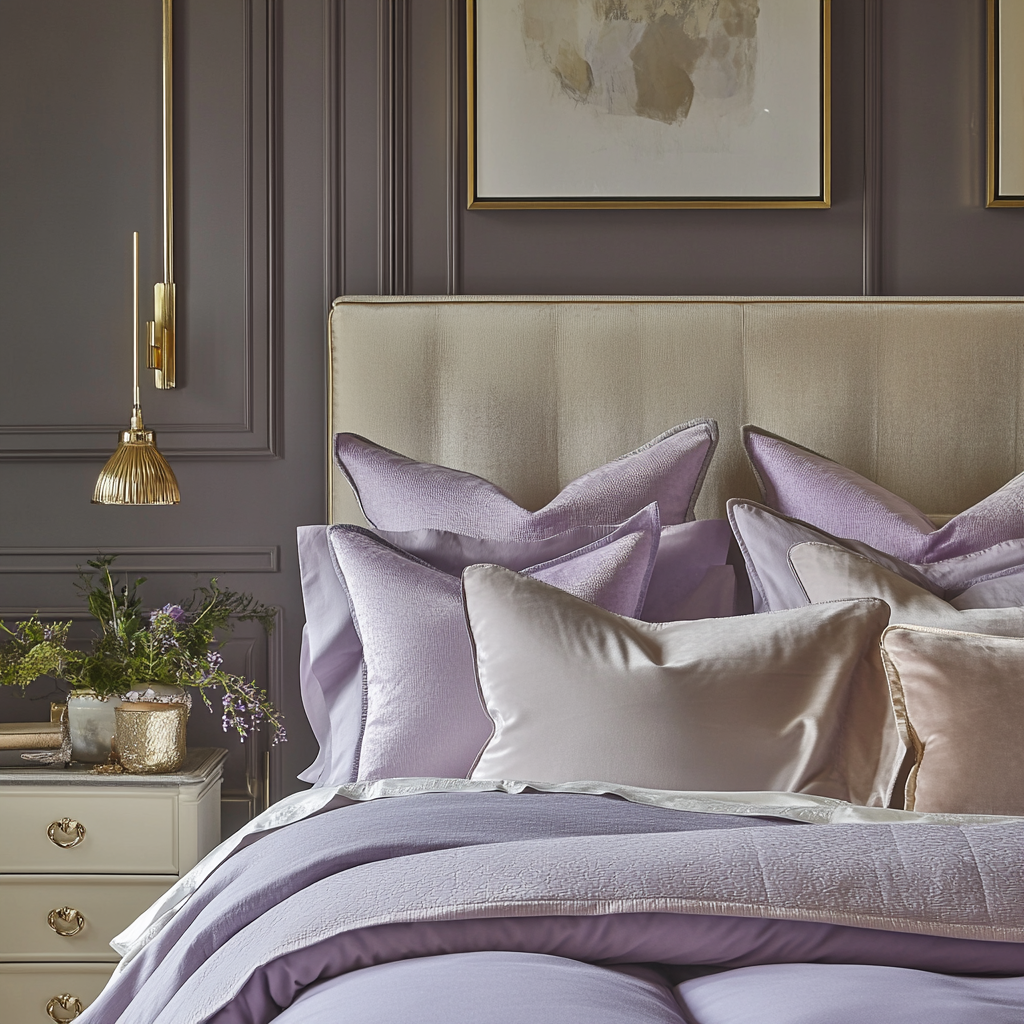 Chic Lavender Bedroom: Luxurious, Cozy Elegance