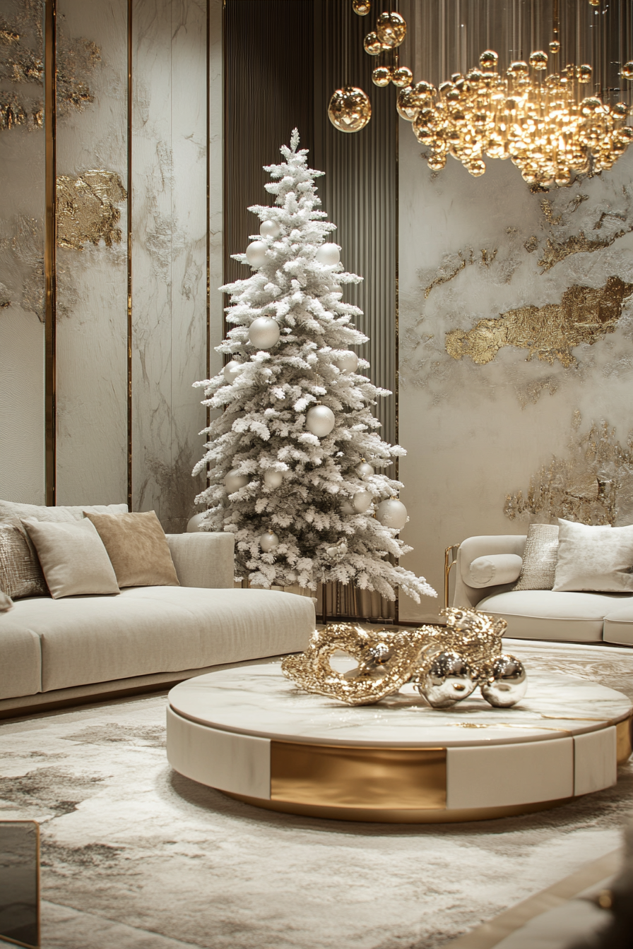 Chic Mini White Christmas Tree in Elegant Room