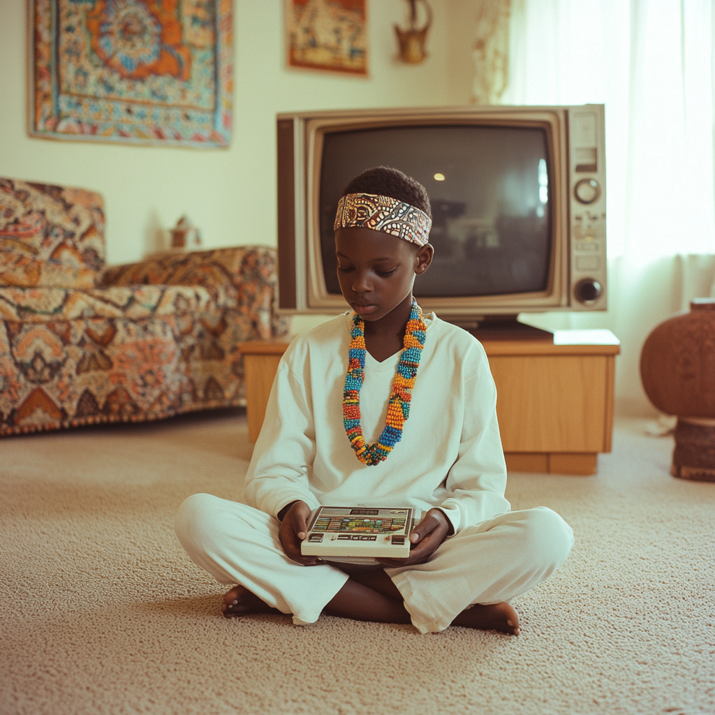 Child with unique gender identity wears cultural clothing.