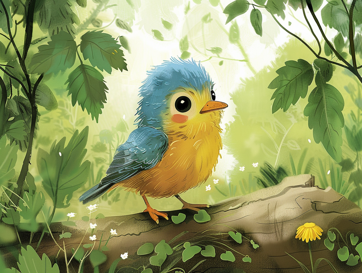 Children's Book Cover Page: Little Bird Billy Teaches Independence