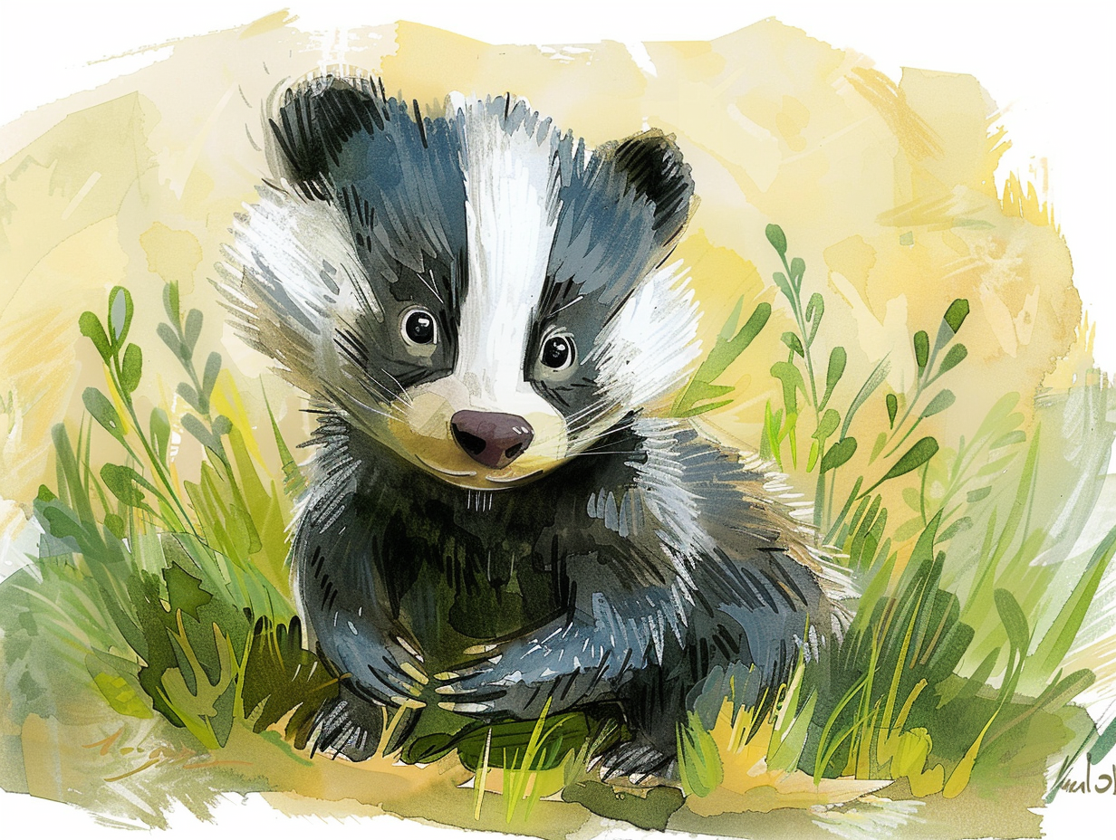 Children's book cover illustration of Billy the Badger