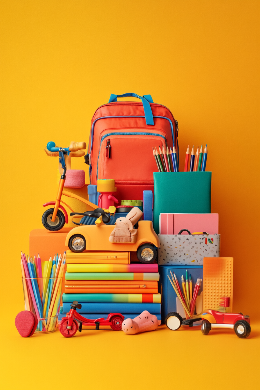 Children's store bundle with toys and stationery