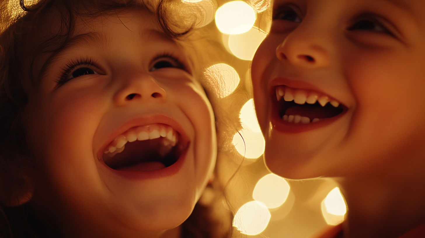 Children Smiling Happily in Holiday Joy, 8K Image.