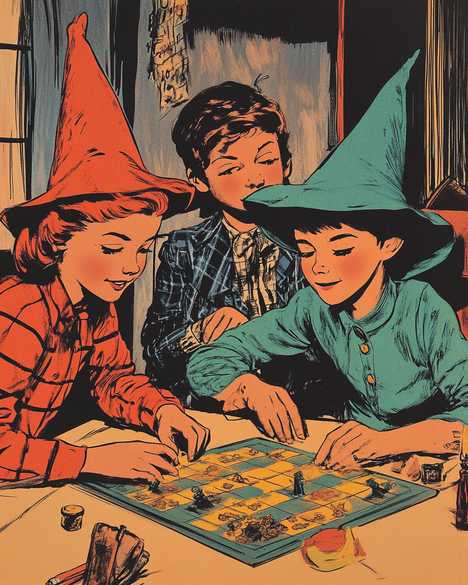 Children in wizard costumes playing dungeons and dragons