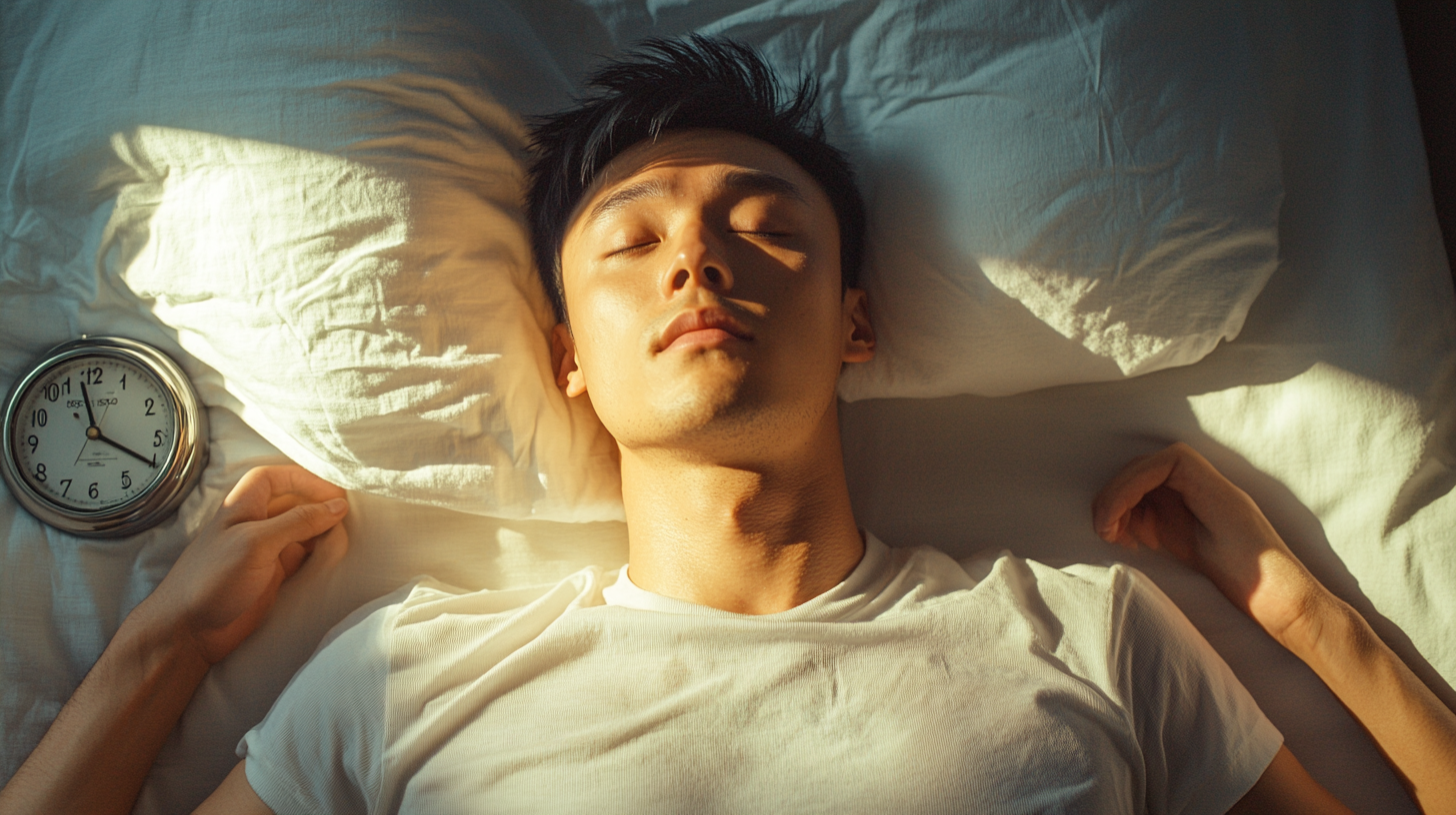 Chinese Runner Contemplates Day with Morning Sunlight