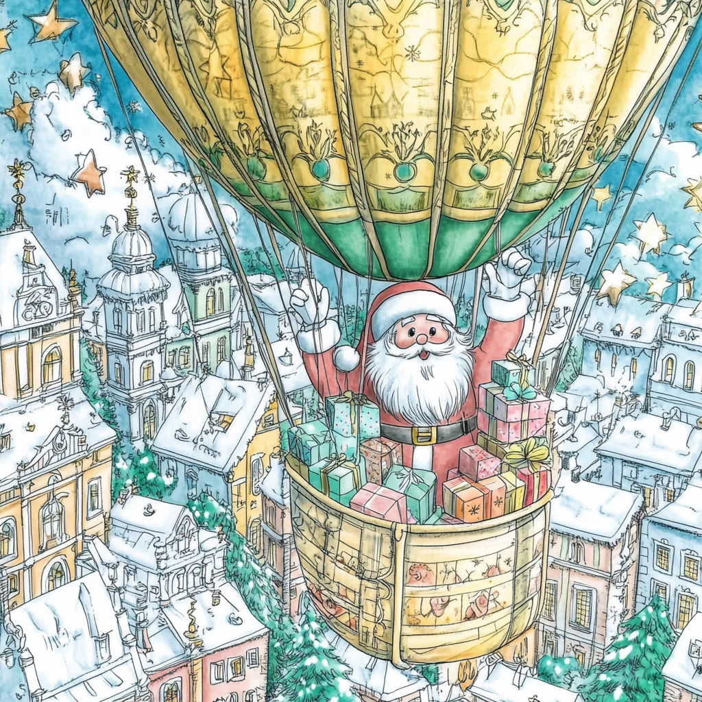 Christmas Santa Claus Hot Air Balloon Teen Edition