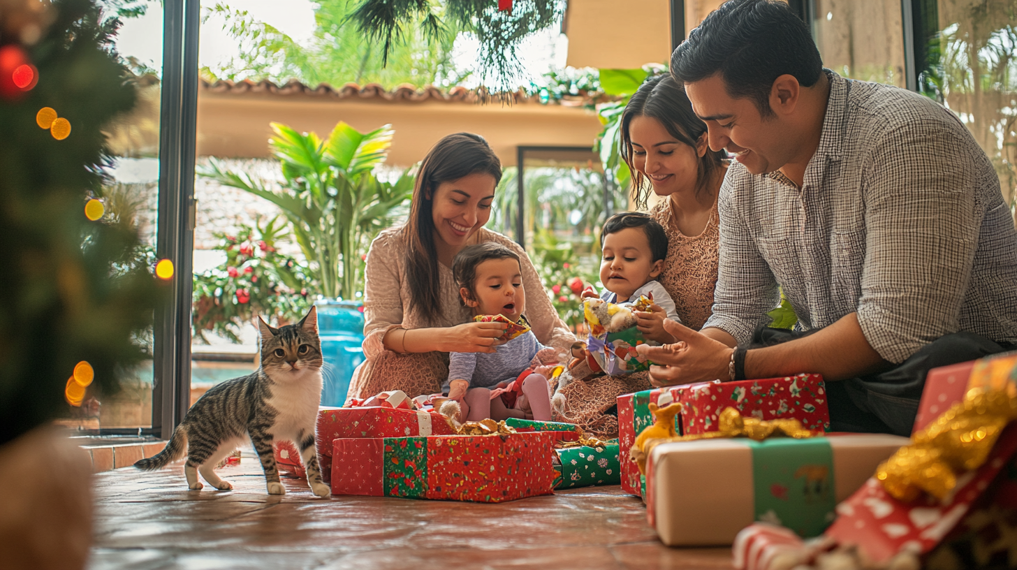 Christmas joy in Mexican family's modern home