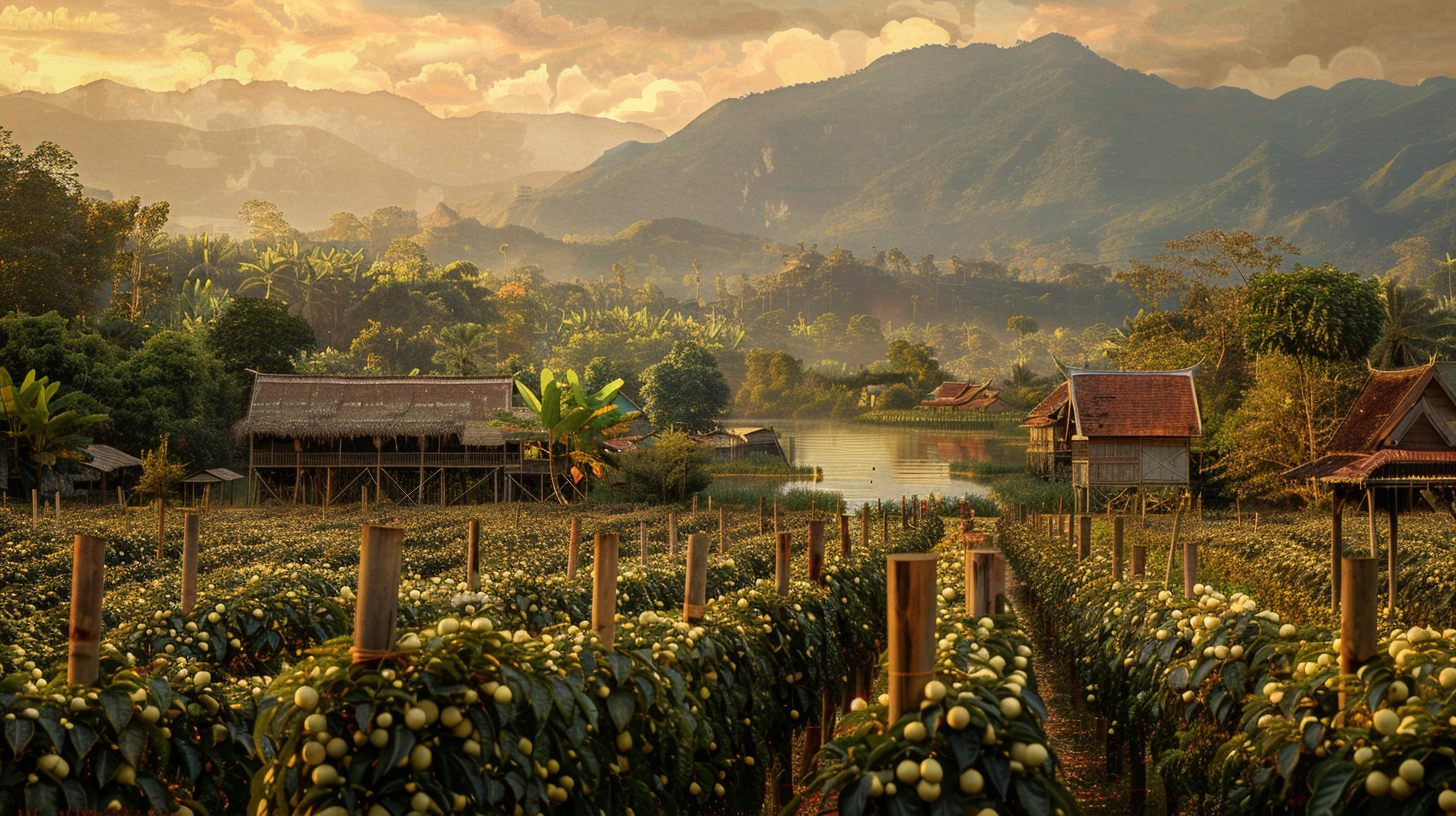 Classical Oil Painting of Kampot Pepper Plantations