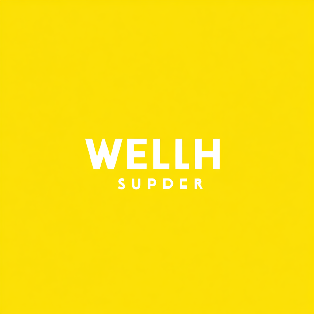 Clean modern logo design: 'Wealth Supporter' in yellow and white 